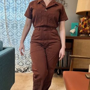 Fudgesicle brown short sleeve jumpsuit 🍫